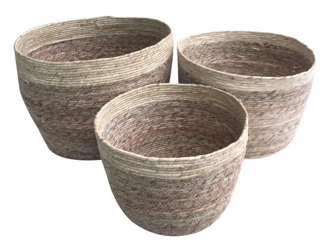 3pc jute storage baskets